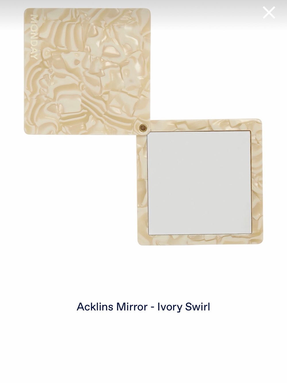 Monday Swimwear Ivory Swirl Compact Mirror